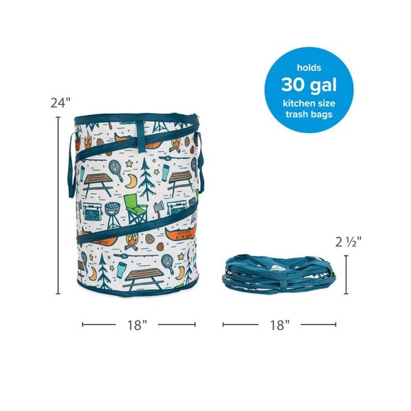 Camco LIFE IS BETTER AT THE CAMPSITE CAMPSITE POP-UP UTILITY CONTAINER 18IN X 24IN 42997 - main